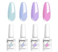 Vishine Set di 4 smalti in gel per unghie, color crema pastello, primavera estate, blu lavanda, lilla, viola, per nail art e manicure fai da te, 8 ml, C030
