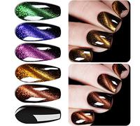 Vishine Set di 6 colori 9D Cat Eye Smalto Gel semi-permanente magnetico olografico, camaleonte smalto gel per unghie gel occhio di gatto Phantom con bastone magnetico
