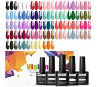 Vishine Set di Smalti Gel 36 Pezzi - Kit Smalti Gel 32 Colori con Base Coat, Top Coat Lucido, Opaco e Glitter, Collezione Verde Blu Rosso Rosa per Salone e Manicure DIY