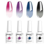 Vishine Set di smalti in gel per unghie, cambia colore, set di smalti gel per unghie blu zaffiro, viola, rosa, lavanda, smalto gel che cambia colore, asciugatura tramite lampada UV LED, temperatura