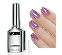 Vishine Smalto gel magnetico occhio di gatto, 16 ml gel olografico glitter trasparente Lavender Haze #408
