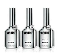 Vishine Smalto gel semi-permanente, 3 pezzi, 16 ml, base gel, no wipe top coat e top coat, opaco, lucido e durevole, Soak Off per unghie