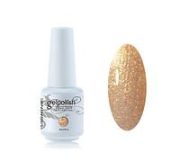 Vishine - Smalto per unghie semipermanente, soak-off UV LED, base top coat manicure, 8 ml, oro chiaro n. 380