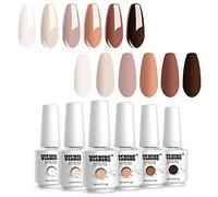 Vishine Smalto Semipermanente in Gel Nudo Marrone Nudo Colore Chiaro Soak Off UV LED Nail Art Set Manicure 6 Bottiglie