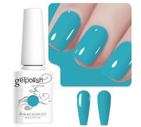 Vishine Turquoise Gel Nail Polish, 1Pcs 8ml Turquoise Gel Polish Turquoise Blue Color Nail Polish Gel High Gloss Soak Off U V Gel Nail French Nail Manicure Salon DIY L239