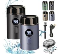 Vishopee - Rasoio elettrico portatile Vishopee, mini rasoio elettrico portatile Vishopee, 2025, tascabile, USB, mini rasoio elettrico da uomo, tascabile, lavabile, impermeabile IPX-7 (2PC-E)