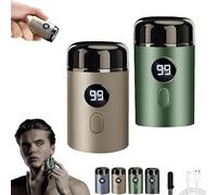 Vishopee Shaver - Nuovo mini rasoio elettrico portatile, Vishopee Convenient Mini Shaver, 2025 Nuovo aggiornamento Pocket Shaver USB Mini Rasoi da uomo(Gold+green)
