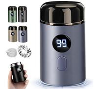 Vishopee Shaver, Vishopee Mini Portable Electric Shaver, USB Rechargeable, IPX-7 Waterproof Razor for Men, Pocket Size Washable Electric Razor with 3D Rotary Head, LED Display (Blue A)