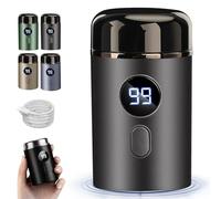Vishopee Shaver, Vishopee Mini Portable Electric Shaver, USB Rechargeable, IPX-7 Waterproof Razor for Men, Pocket Size Washable Electric Razor with 3D Rotary Head, LED Display (Gray)
