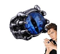 Visiblurry Anello per occhi ad artiglio - Anello con occhio di artiglio punk vintage,Punk Eye Ring Opening Gothic Vintage Biker Jewelry regolabile, Dragon Eagle Claw Eye Ring per la festa in costume