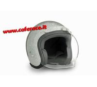 Visiera 70's bubble clear per casco jet in policarbonato fissaggio 3 bottoncini