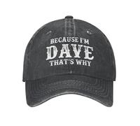 Visiera Because Im Dave Thats Why Regolabile Cappellino da Baseball Retro Cappellino Sport per Tennis Unisex Corsa