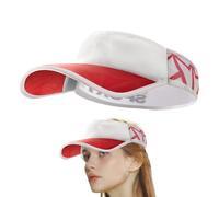 Visiera da corsa, cappello da spiaggia | cappello da pescatore solare, traspirante e assorbe il sudore cilindro cavo anti-UV, leggero, portatile, stampato, colorato, per golf, tennis, ciclismo, bianco