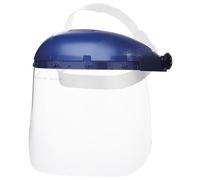 Visiera di sicurezza a corona singola con copricapo, finestra in policarbonato, tinta trasparente, rivestimento anti-appannamento, corona blu