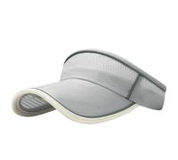 Visiera Donna Cappello Estivo in Cotone con Parte Superiore Cava E Regolabile, Ideale per Correre, Andare in Spiaggia, Viaggiare O Come Pescatore.-Grigio-A