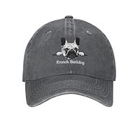 Visiera French Bulldog Peeking Dogs Deep Heather Semplice Classico Cappello Trucker Flessibile Berretto Uomo per Pesca Uomo Tennis