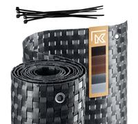 KADAX Schermo di Privacy Balcone, terrazza, Recinzione, Tappetino per la Privacy a Prova di Tempo Realizzato in PE-Rattan, Copertura Balcone con Cavi -Antracite (1 m x 3 m)