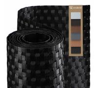 KADAX Schermo di Privacy Balcone, terrazza, Recinzione, Tappetino per la Privacy a Prova di Tempo Realizzato in PE-Rattan, Copertura Balcone con Cavi -Nero (0,9 m x 4 m)