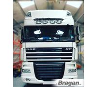 Visiera Luce Barra + LED Per DAF XF 106 13-19 Superspace Camion Acciaio - Nero
