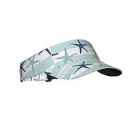 Visiera Parasole Coastal Starfish Pattern Navy Blue Pattern Cappello da Sole Retrattile Sun Visor cap Donna Uomini Cappello da Baseball per Esterna Estivo Pesca