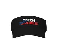 Visiera Parasole Czech Republic Flag Text Word Art Visor cap Regolabile Cappello da Baseball UV Protezione Berretto da Baseball per Ciclismo Sport Pesca