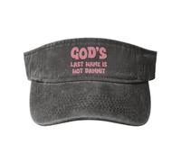 Visiera Parasole God's Last Name Is Not Dammit Berretto da Baseball Regolabile Visor cap UV Protezione Cappello da Baseball per Sport Running Pesca