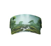 Visiera Parasole Green Tropical Plants And Waterfall Sun Visor cap Donna Uomini Cappello da Baseball Retrattile Cappello da Sole per Golf Estivo Ciclismo