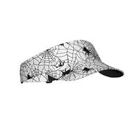 Visiera Parasole Halloween Spider Black And White Spiderweb Pattern Sun Visor cap Confortevole Cappello da Sole Retrattile Cappellino Visiera per Golf Sport Pesca