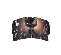 Visiera Parasole Microphone with Music Notes Cappellino da Golf Retrattile Cappello da Baseball Donna Uomini Cappellino Visiera per Ciclismo Golf Sport