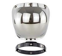 Visiera per Casco Moto, Visiera per Casco Visiera per Moto 20x22,5 Cm Lente PC Visiera per Casco Aperta Visiera per Casco Moto Visiera a Bolla Scudo a Bolla con Staffa per Caschi