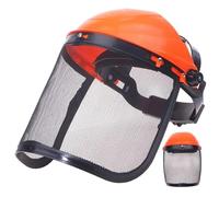 Visiera per colpire le erbacce Visiera integrale regolabile in rete di acciaio con fronte spugnata Maschera facciale protettiva traspirante a prova di spruzzi per giardinaggio, molatura, motosega |.P