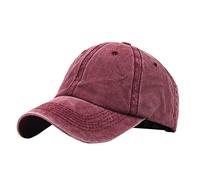 Visiera Plain Cap Messy Buns Unisex Baseball Trucker Hat Coda di cavallo Cappelli da baseball Cappello pieghevole, vino, Taglia unica