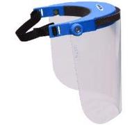 Visiera protettiva azzurra in policarbonato