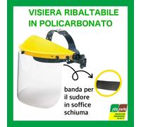 VISIERA PROTETTIVA CON MASCHERA TRASPARENTE RIBALTABILE IN POLICARBONATO CASCO
