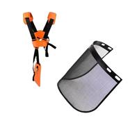 Visiera Protettiva in Rete di Rame per Decespugliatore, Cintura Spalla Regolabile, 20.5x39cm, Protezione Viso da Detriti Legno Giardinaggio