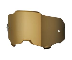 Visiera specchiata oro 100% ARMEGA per occhiali da motocross (antiappannamento)
