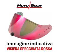 Visiera Specchiata Rossa Scorpion EXO-GT SP Air/EXO-530i Air/EXO-530 Air/EXO-1500 Air - KDS-F-03 Originale con Trattamento Antigraffio, Anti-UV e Predisposizione Pinlock MaxVision