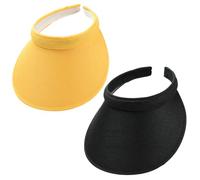 Visiere da sole per donna, Cappello con visiera parasole, Cappelli con visiera a tesa larga con protezione UV da 2 pezzi per donna, Visiere slip-on regolabili per, Sport, Golf, Tennis, Spiaggia, Ourd