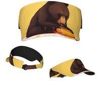 Visiere sportive Cappelli con visiera parasole Atletica Cappellini Bear Mangia Miele Visiere per donne e uomini, L'orso mangia il miele, 1
