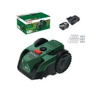 Bosch Robot rasaerba a batteria VISIMOW18V-100 | per prati fino a 100 m², larghezza taglio: 16 cm, altezza taglio: 20-60 mm, con lame ricambio, in atteria e caricatore