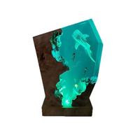 VISIOLEX Lampada di legno della resina subacquea, lampada dell'oceano della resina, lampada notturna subacquea, pittura di prospettiva a tema dell'oceano, lampada dell'oceano (6 * 4in)