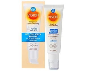 Vision Absolute Anti Age Face Fluid SPF 50+, protezione solare a lunga durata per il viso, prodotto solare anti-età, con booster collagene, fattore di protezione 50+, 50 ml