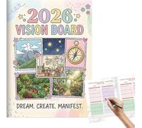 Vision Board 2026 Diario della Gratitudine e Life Planner - Journal di Crescita Personale con Habit Tracker, Planner per Obiettivi, Quaderno Motivazionale per Scrivere Pensieri, Idee Regalo Donna