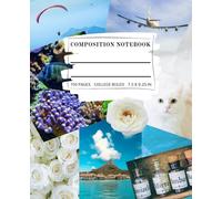 Vision Board Composition Notebook: Aesthetic College Ruled Journal with Uplifting Quotes | 7.5 x 9.25 in | Cute Dreamy Travel Mood Board Style