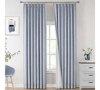 Vision Home Chambray - Tende oscuranti plissettate per camera da letto, 213,4 cm, per soggiorno, camera da letto, isolamento termico, plissettate, con ganci e linguetta posteriore, 2 pannelli, 101 x