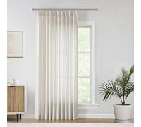 Vision Home, Tende a pieghe semitrasparenti naturali in lino misto lino testurizzato per filtrare la luce, tende per finestre, 228,6 cm, per soggiorno, camera da letto, patio, tende plissettate con