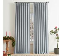 Vision Home Tende oscuranti plissettate in misto lino, 228,6 cm, per soggiorno, camera da letto, isolamento termico, plissettate, con ganci, 101,6 cm x 228,6 cm (larghezza x lunghezza)