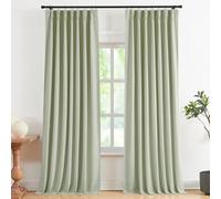 Vision Home Tende oscuranti plissettate in misto lino, morbide, verdi, 213,4 cm, per soggiorno, camera da letto, isolamento termico, tende plissettate con ganci, 101,6 cm x 213,4 cm (larghezza x
