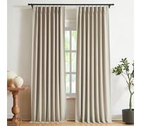 Vision Home Tende plissettate completamente oscuranti in lino misto lino tende per finestre oscuranti 241,3 cm per soggiorno camera da letto isolamento termico tende plissettate con ganci 2 pannelli