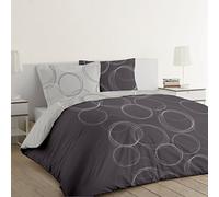 VISION LENNY grigio - 100% cotone - Set Copripiumoni matrimoniale reversibile 260 x 240cm con 2 federe 65 x 65cm per letto matrimoniale maxi - Tessuto morbido e confortevole - Certificato Oeko-Tex